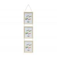 Lot de 2 triptyque cadre en bois avec cotés gris